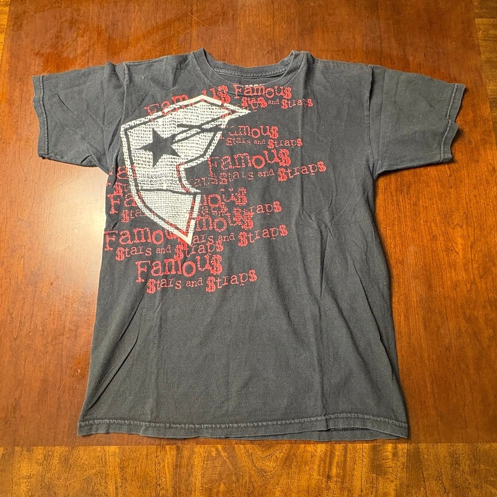 Famous Stars and Straps Logo Graphic T-Shirt Black Size Small